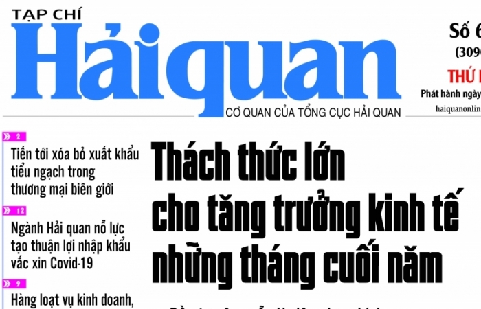 Những tin, bài hấp dẫn trên Tạp chí Hải quan số 66 phát hành ngày 17/8/2021