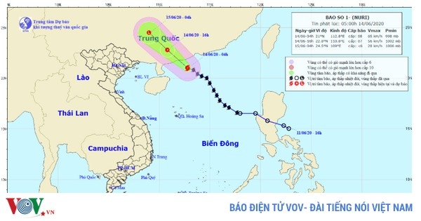 Bão số 1 sẽ gây mưa dông, gió giật mạnh ở các tỉnh Bắc Bộ