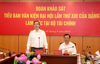 Tiểu ban Văn kiện Đại hội Đảng XIII làm việc tại Bộ Tài chính