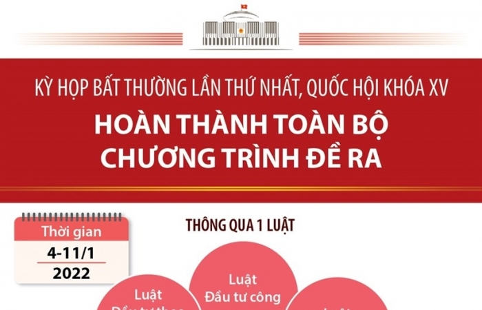 Infographics: Kỳ họp bất thường của Quốc hội hoàn thành toàn bộ chương trình đề ra