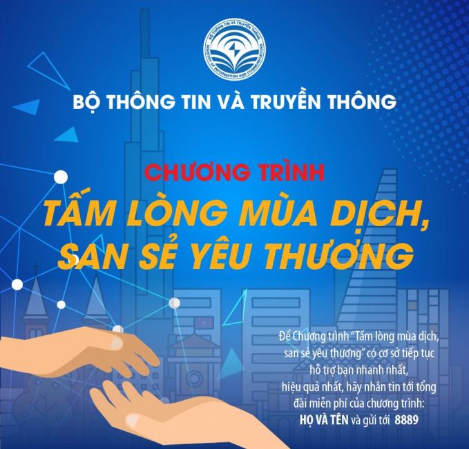 Bộ Thông tin và Truyền thông tổ chức chương trình 'Tấm lòng mùa dịch, san sẻ yêu thương' từ ngày 17/8/2021 đến 15/9/2021.