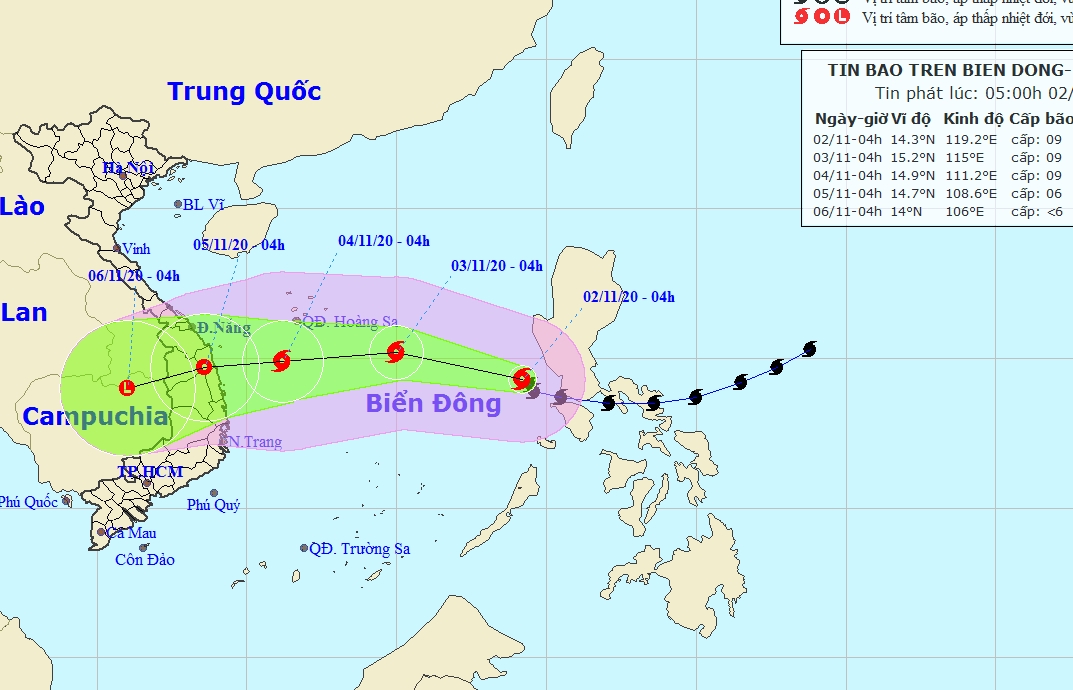 Bão Goni đã vào Biển Đông, thành bão số 10 mạnh cấp 9, giật cấp 12