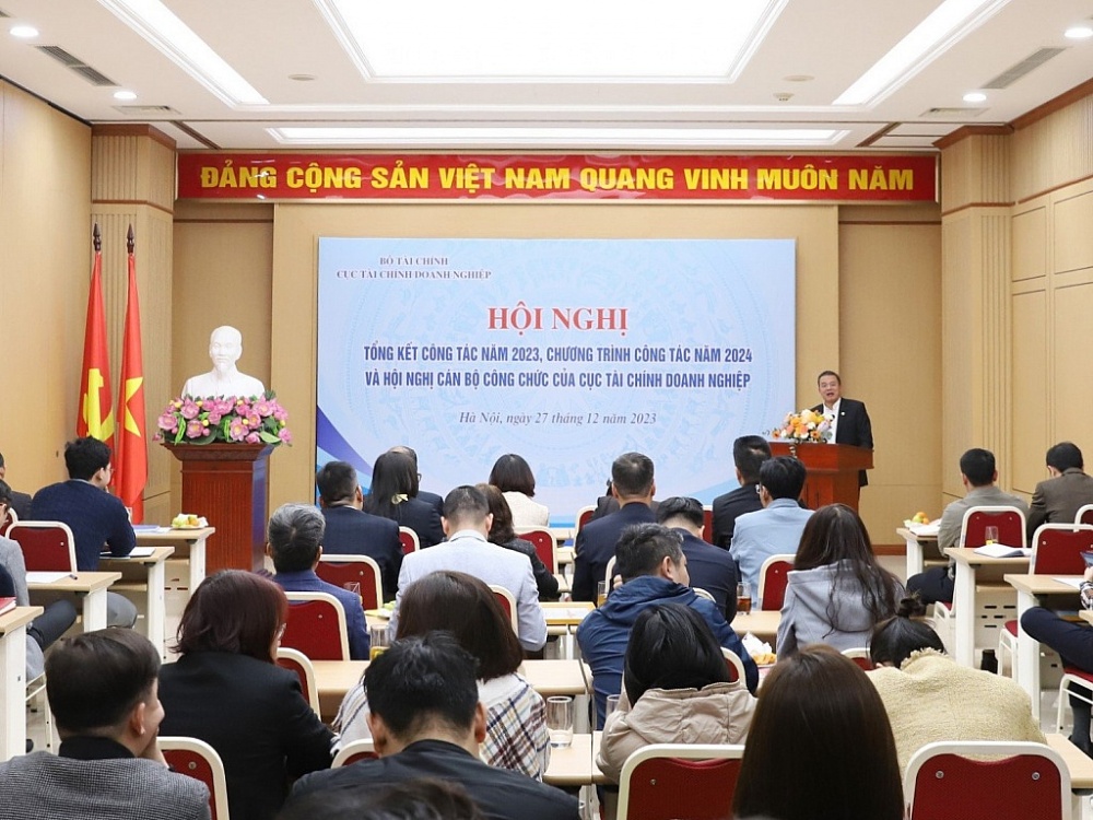 Cục trưởng Cục Tài chính doanh nghiệp Bùi Tuấn Minh phát biểu tại Hội nghị.